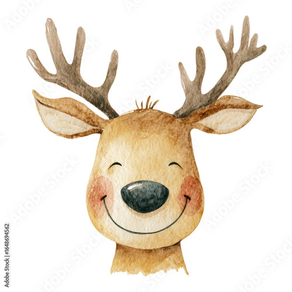 Fototapeta A smiling deer artwork on transparent background