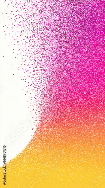 Fototapeta Vibrant gradient swirl of pink and orange particles creating a dynamic abstract background