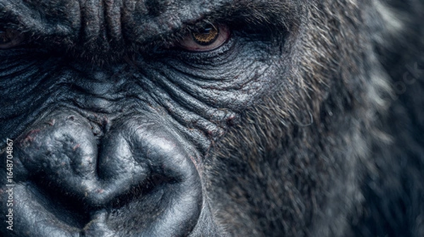 Fototapeta Fierce Angry Gorilla in Powerful Stance. Generative AI