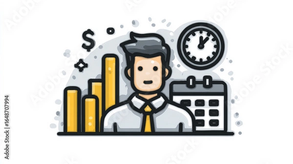 Fototapeta Minimalist Icon Depicting Management Fees in Business Context. Generative AI