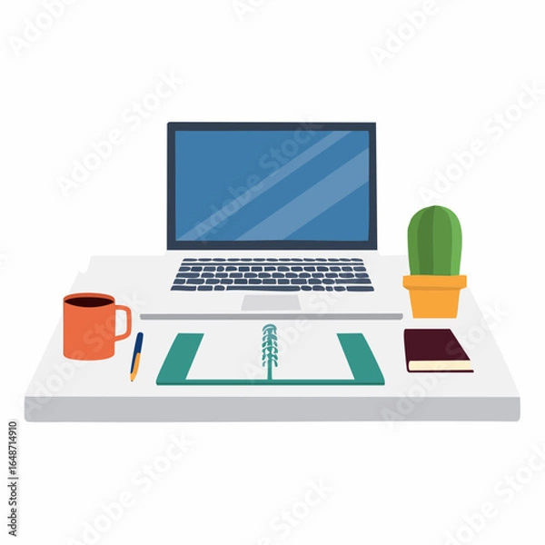Obraz Minimalist Desk Essentials Vector