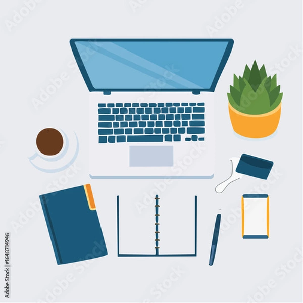Obraz Minimalist Desk Essentials Vector
