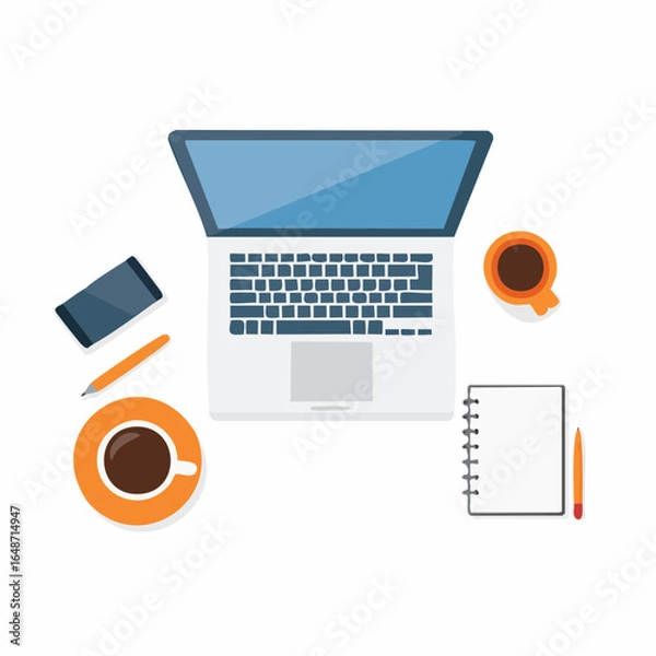 Obraz Minimalist Desk Essentials Vector