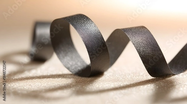 Fototapeta Close-up view of a curled ribbon.
