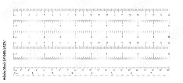 Obraz measuring ruler in set in both systems