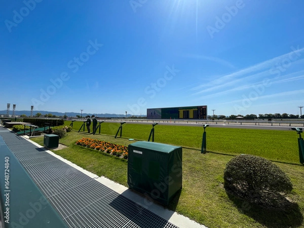 Obraz 京都競馬場の芝コースと大型ビジョン