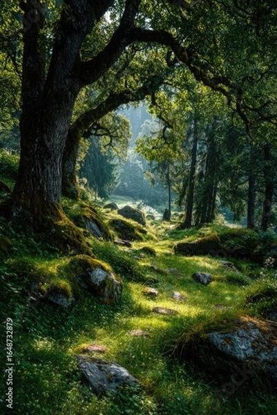 Obraz Sunlit Forest Path