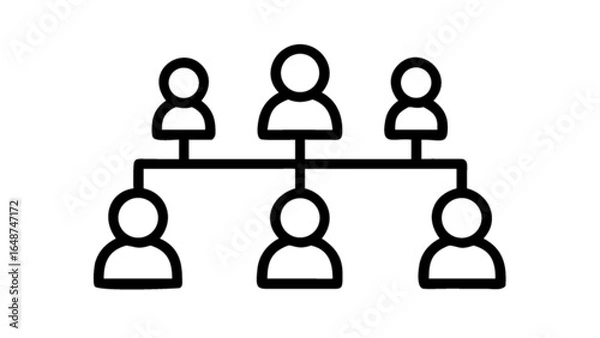 Fototapeta Organizational chart hierarchy structure diagram flowchart company management team business network leadership 100