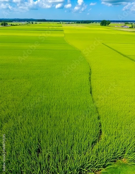 Obraz green grass field Rice fields
