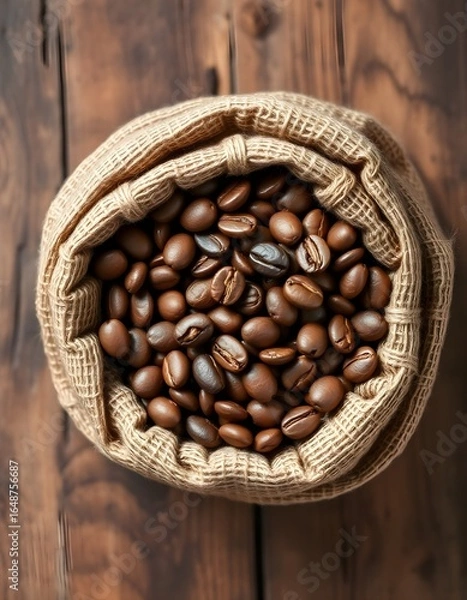 Obraz coffee beans on wooden background