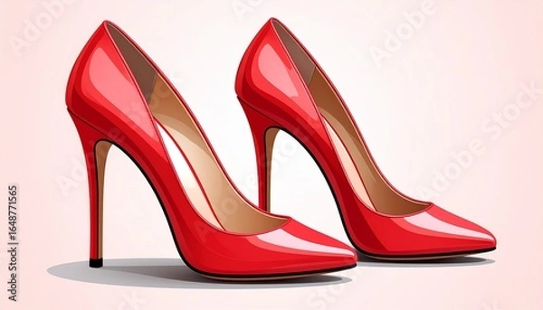 Obraz red high heels shoes