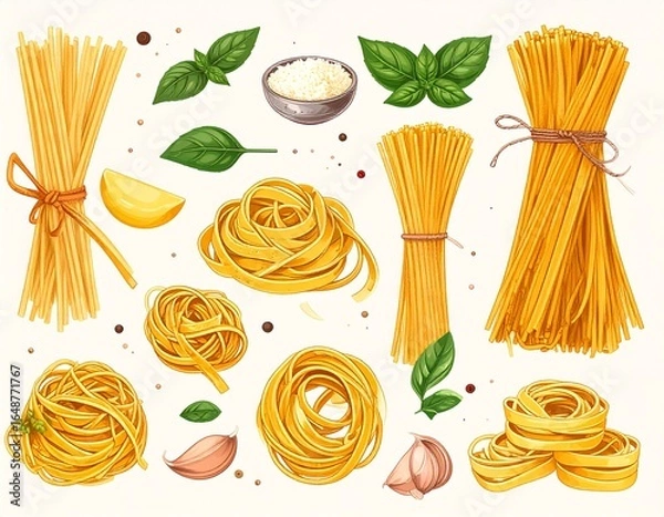 Obraz pasta and vegetables