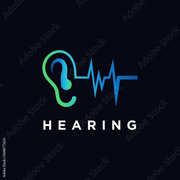 Fototapeta heartbeat symbol vector illustration or hearing aids