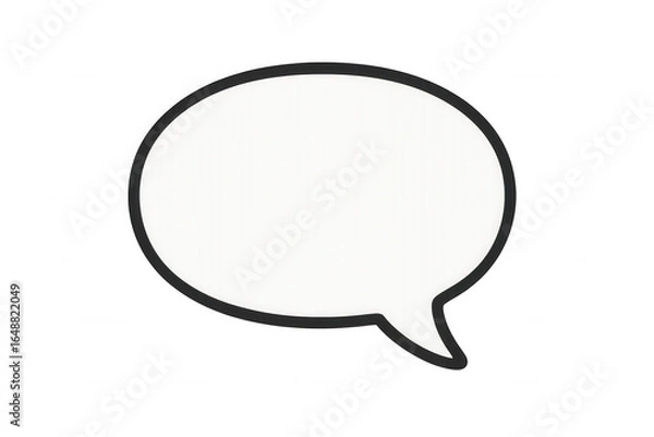 Obraz Speech bubble blank, white with dark border, hovering against transparent backdrop for personalized messaging