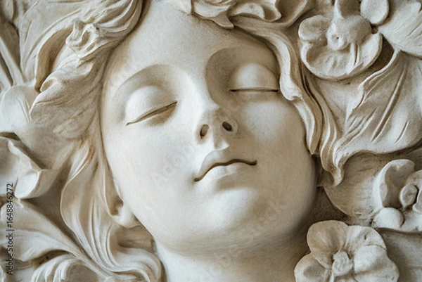 Fototapeta AI generated illustration elegant bas relief made generative AI technology