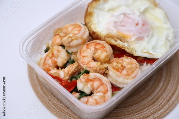 Obraz fried shrimp with rice