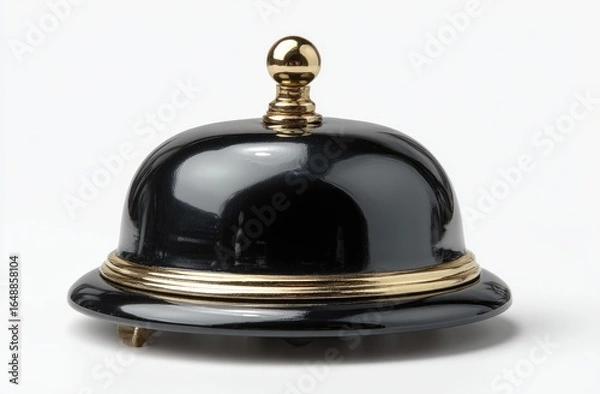 Obraz Polished black bell with gold accents