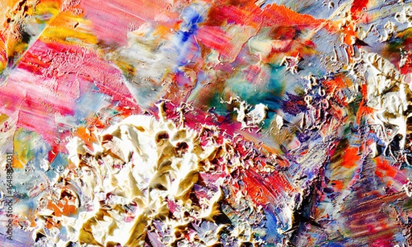 Fototapeta Abstract art background . Hand painting artwork on canvas .