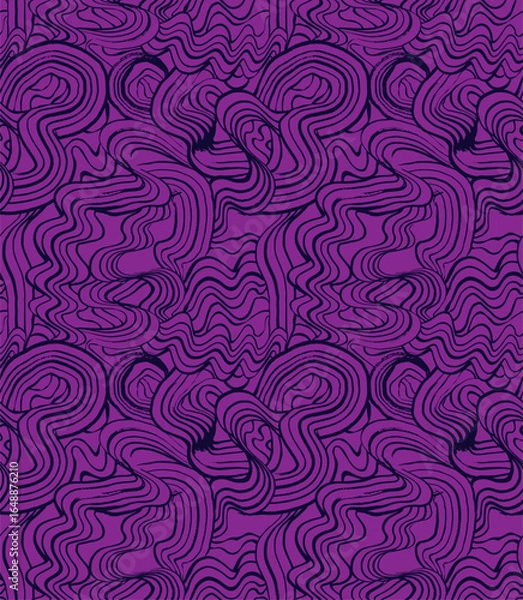 Obraz Dark Waves Vector Seamless Pattern Design. Hand Drawing Pattern