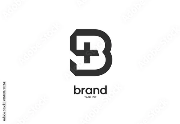 Fototapeta Medical plus icon with number 3 for healthcare branding