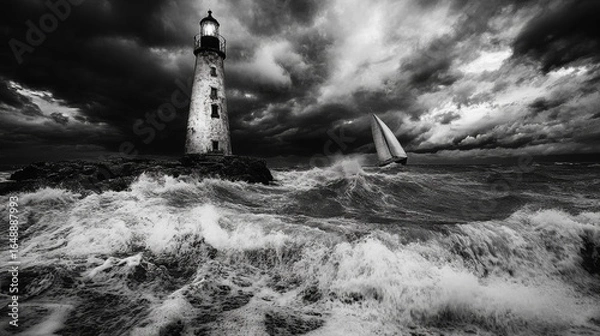 Obraz lighthouse_on_troubled_waters