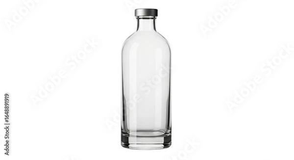 Obraz Isolated Clear Glass Bottle on White
