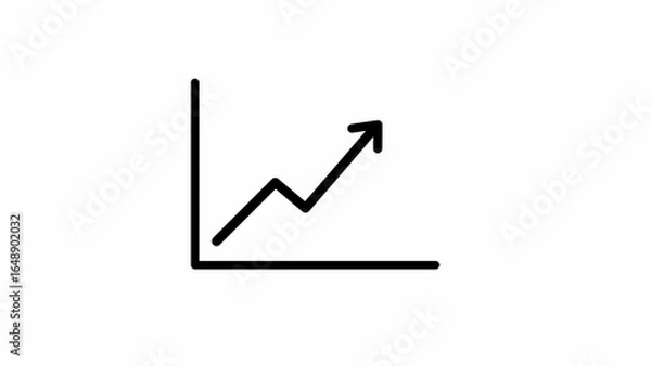 Fototapeta Simple line graph showing upward trend on white background