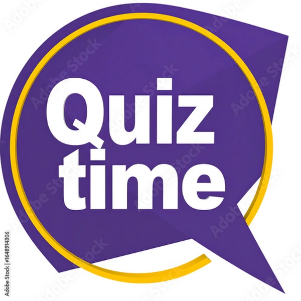 Obraz Quiz time speech bubble isolated on transparent background