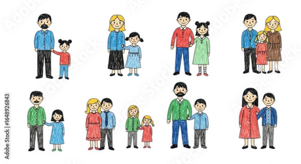 Fototapeta Diverse families holding hands offer inclusive representation for modern family values projects and social initiatives