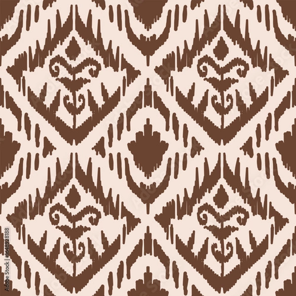 Fototapeta Ethnic background, seamless pattern, fabric traditional, motif ornament, ikat pattern, seamless geometric, doodles line, geometric and tribal-inspired, freehand drawing design, handmade Pattern.

