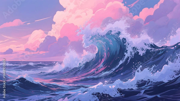 Fototapeta sunset in the mountains