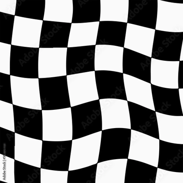 Fototapeta Racing background with checkered flag abstract illustration