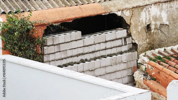 Obraz Construction work in small village