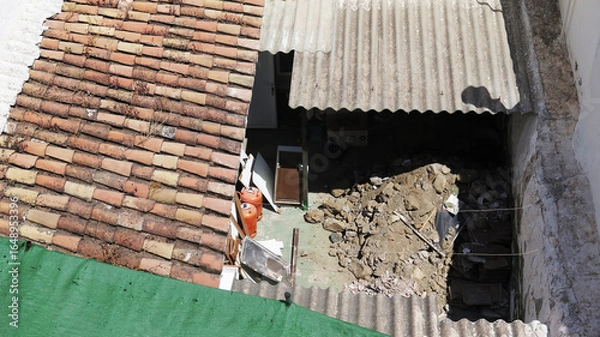 Obraz Construction work in small village