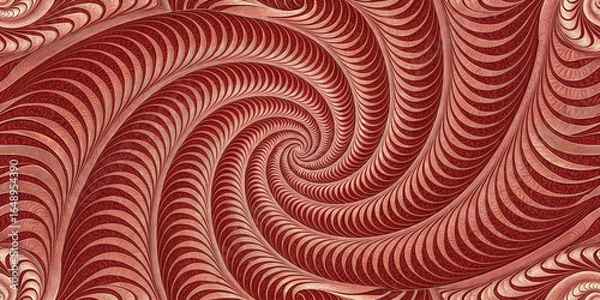 Fototapeta Captivating red spiral fractal pattern offers mesmerizing depth and intricate detail for modern designs