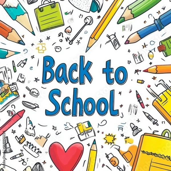 Fototapeta back to school vector illustration