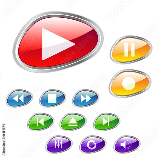 Fototapeta stylish media buttons