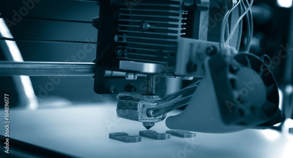 Fototapeta Electronic three dimensional plastic printer during work , 3D , printing.
