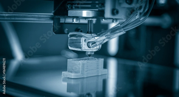 Fototapeta Electronic three dimensional plastic printer during work , 3D , printing.
