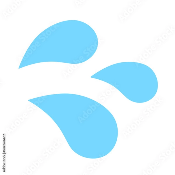 Obraz しずく、汗、涙マークのアイコンイラスト：青005