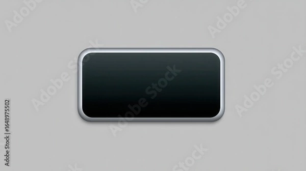 Obraz Sleek, minimalistic rectangular display with a metallic frame on a gray background.