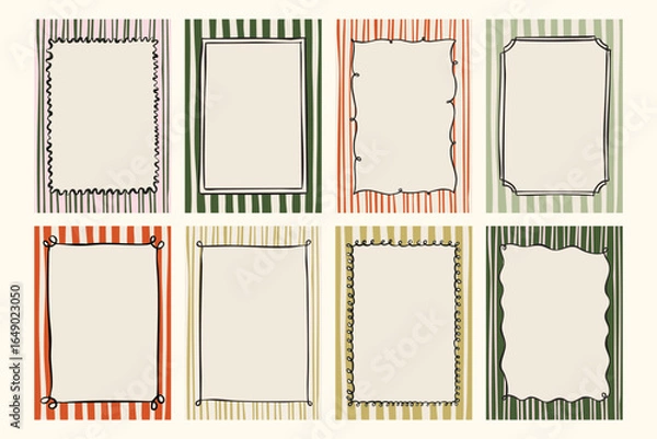 Obraz Minimalist hand drawn vector frames collection