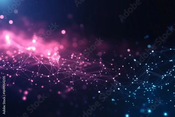 Fototapeta Futuristic Technology Network Visualization with Data Integration and Computational Processes