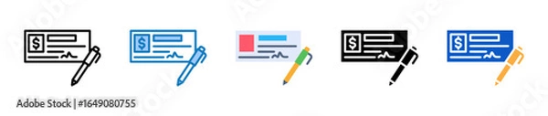 Obraz Cheque multiple style icons set design vector illustration. 