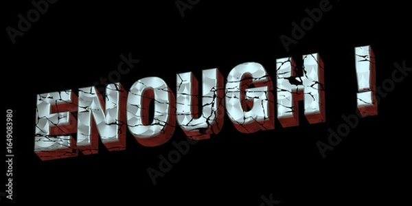 Obraz Testo ENOUGH con colore e sfondo variabile