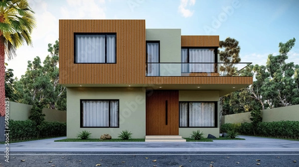 Obraz 3D illustration of a majestic two-story home 1