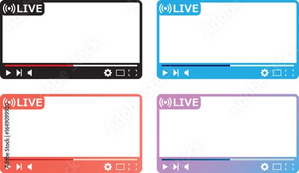 Obraz 動画風フレーム　ライブ　生放送 セット	
