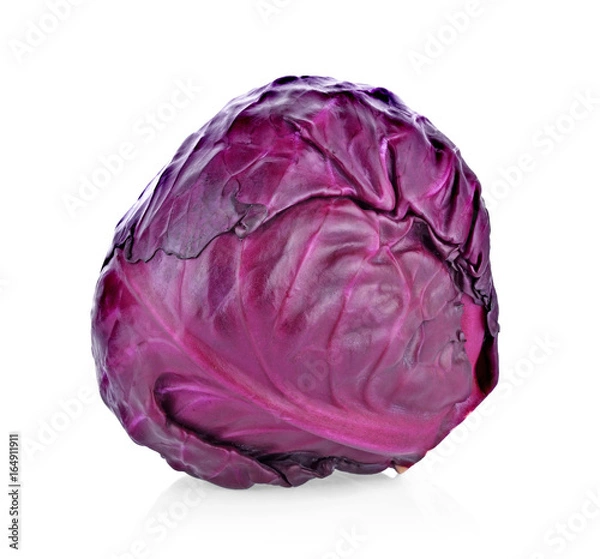 Obraz Purple cabbage isolated on white background