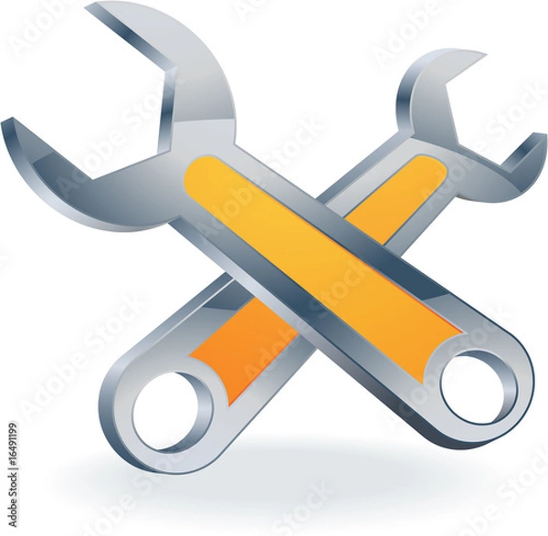 Fototapeta under construction wrenches icon vector
