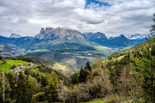 Fototapeta view from overbozen am ritten near bolzano in italy